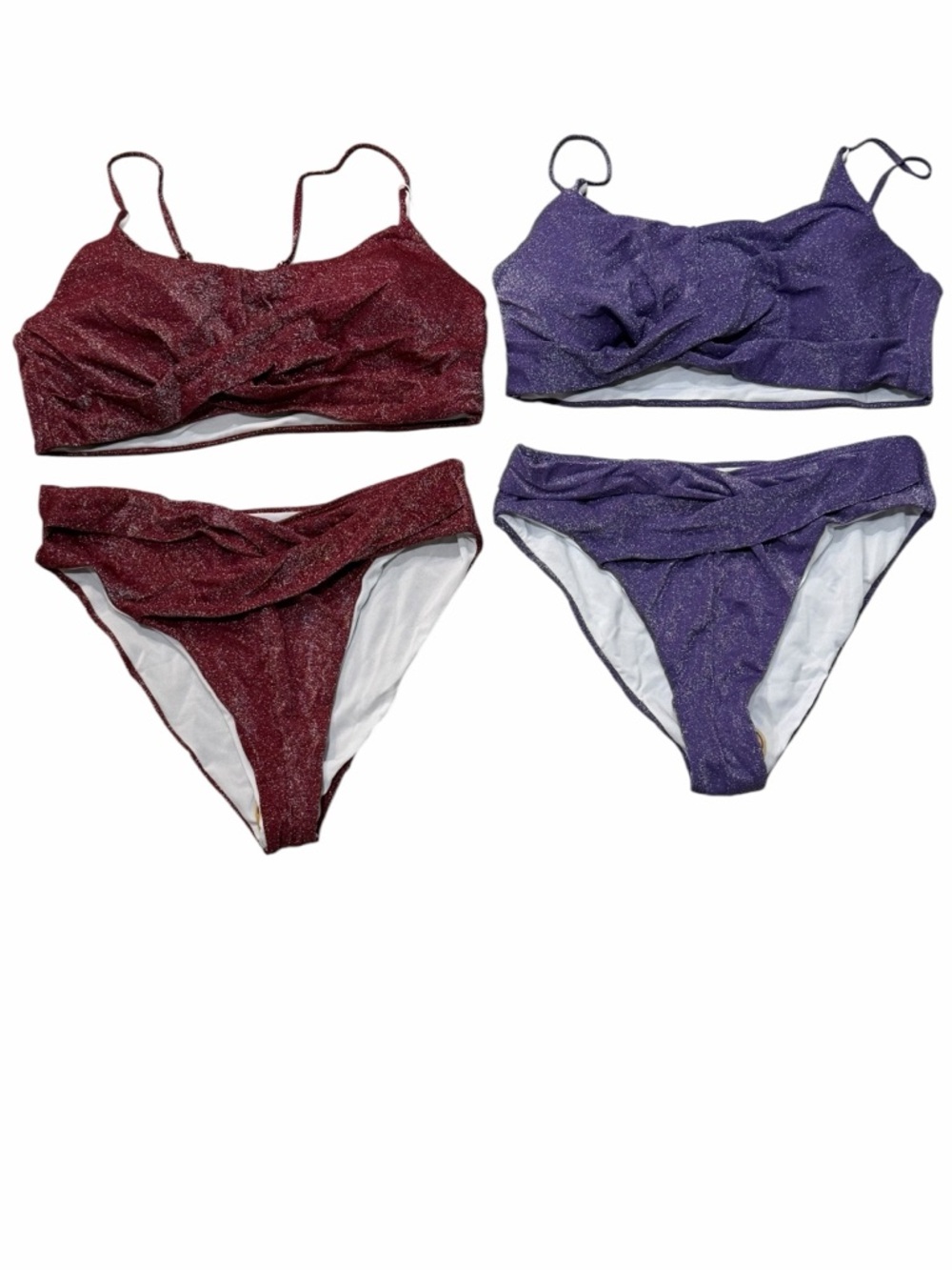 Glitter Bikini Bundle High Cut Twist Front Detail Swim Size Large